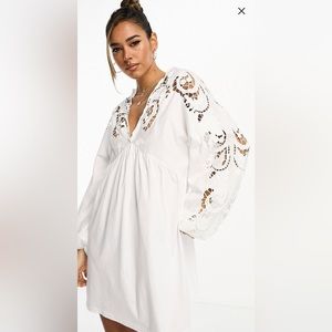 ASOS White Mini Smock Dress
